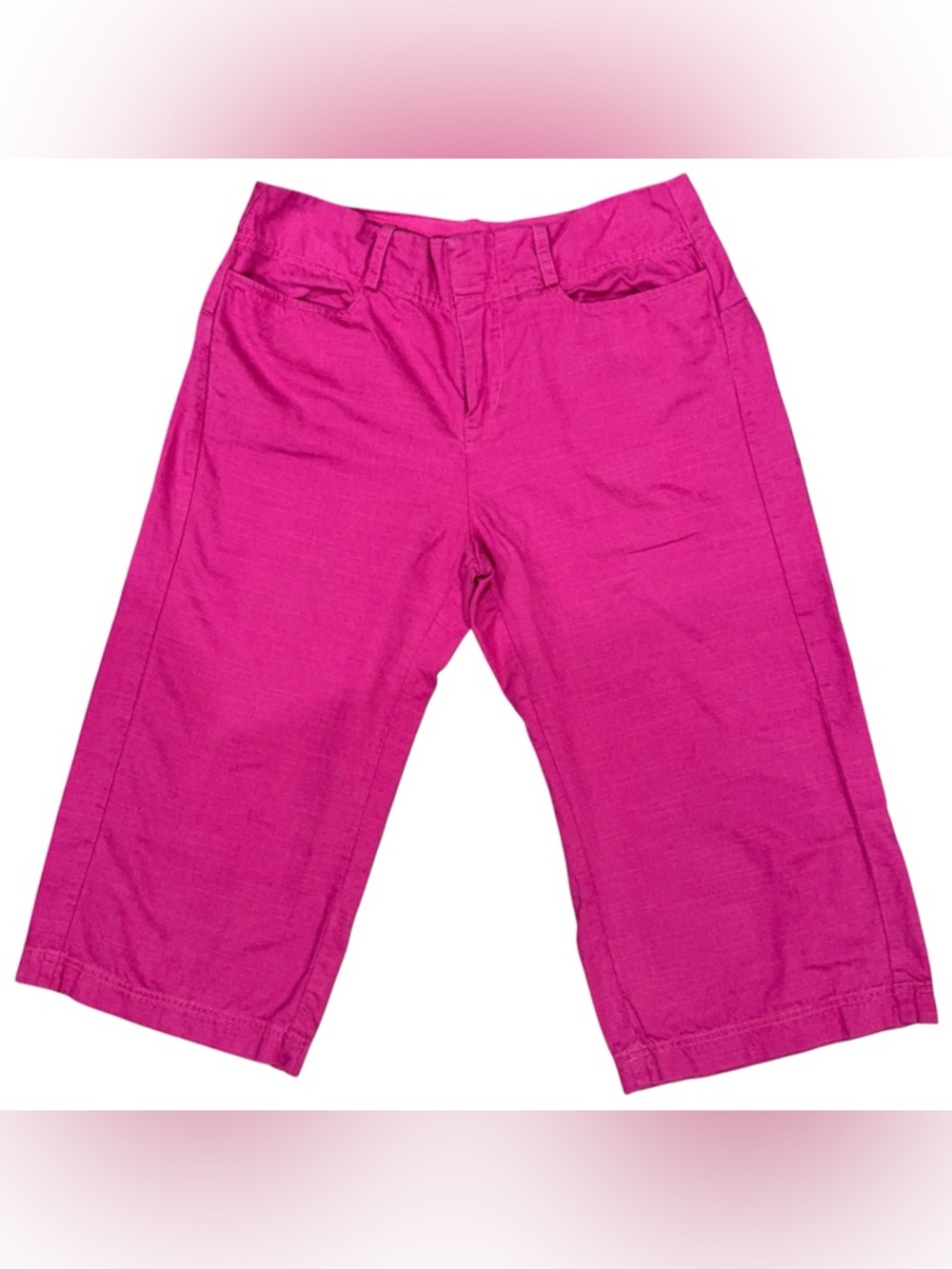 Free People Wide Leg Crop Pants Women 4 Magenta Pink Lyocell Cotton Boho Capris